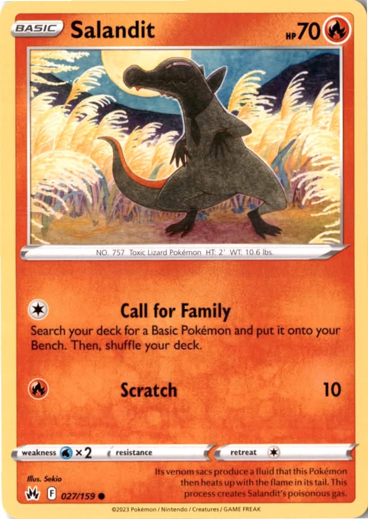Salandit #027/159 - Crown Zenith - Pokemon - Common - Near Mint