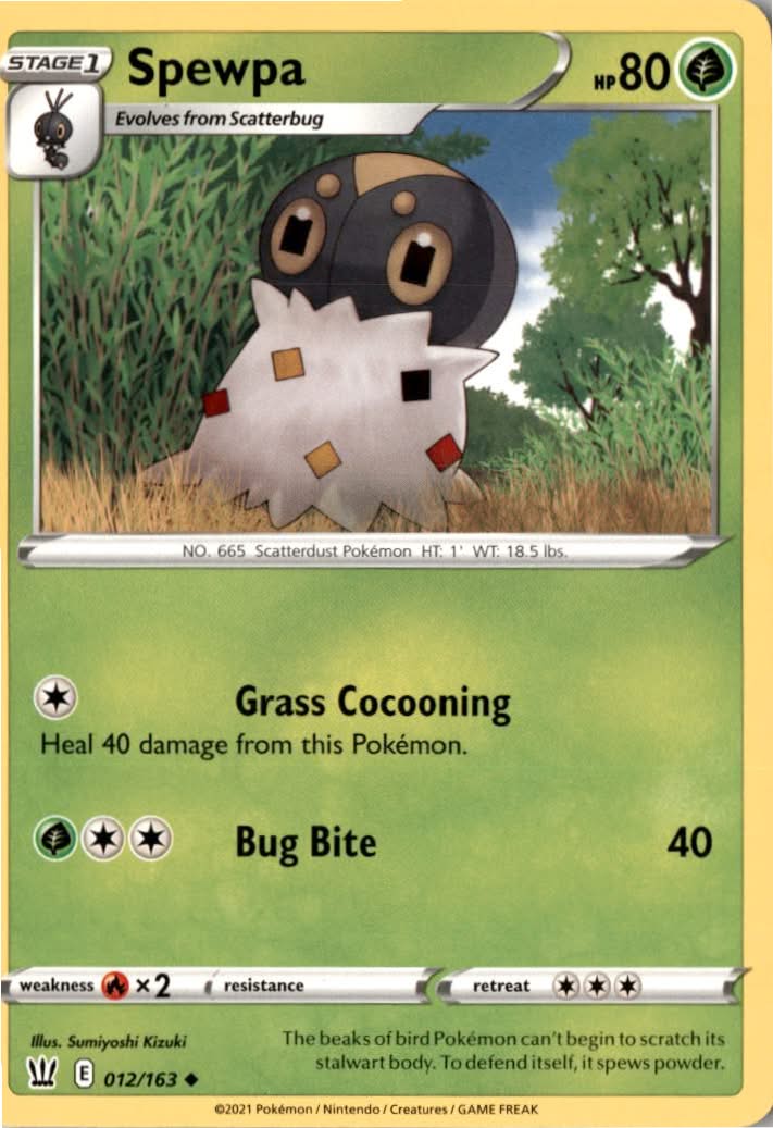 Spewpa #12/163 - Battle Styles - Pokemon - Uncommon - Near Mint
