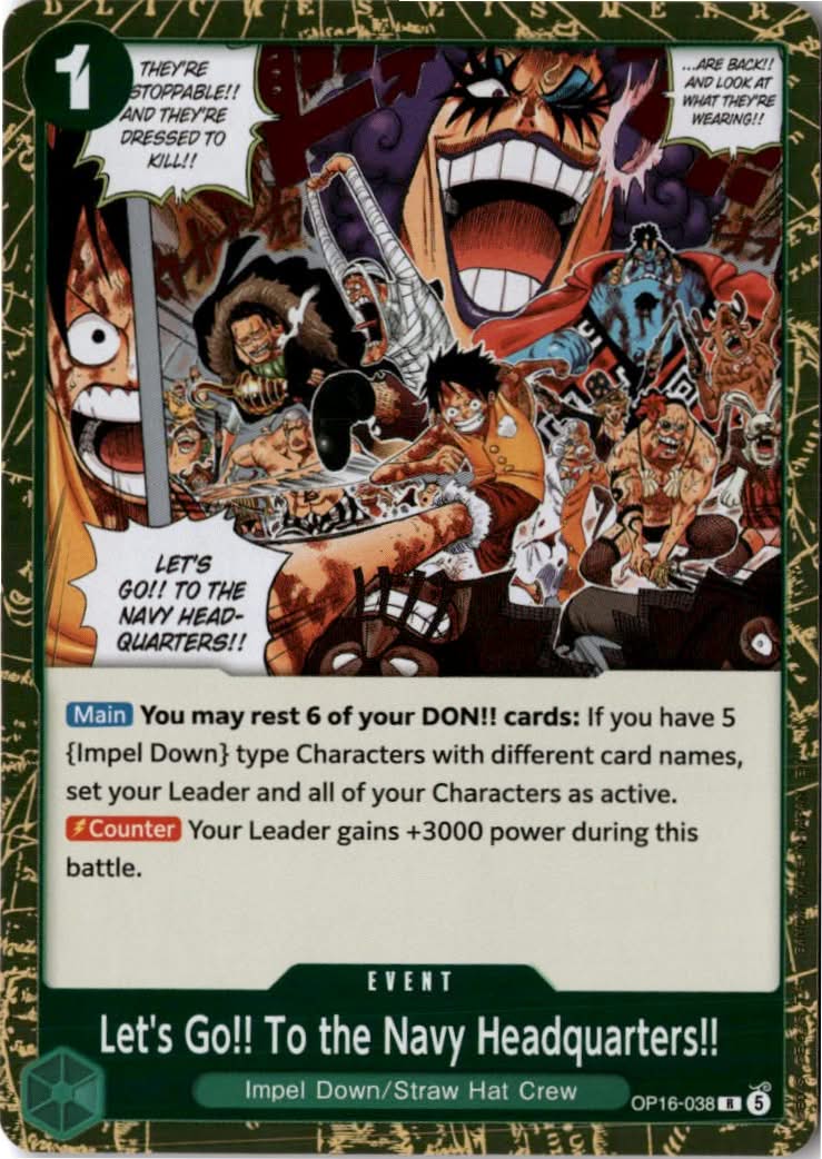 Let's Go!! To the Navy Headquarters.. #OP16-038 - The Time of Battle - One Piece Card Game - Rare - Near Mint