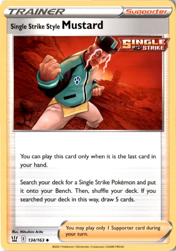 Single Strike Style Mustard #134/163 - Battle Styles - Pokemon - Uncommon - Near Mint