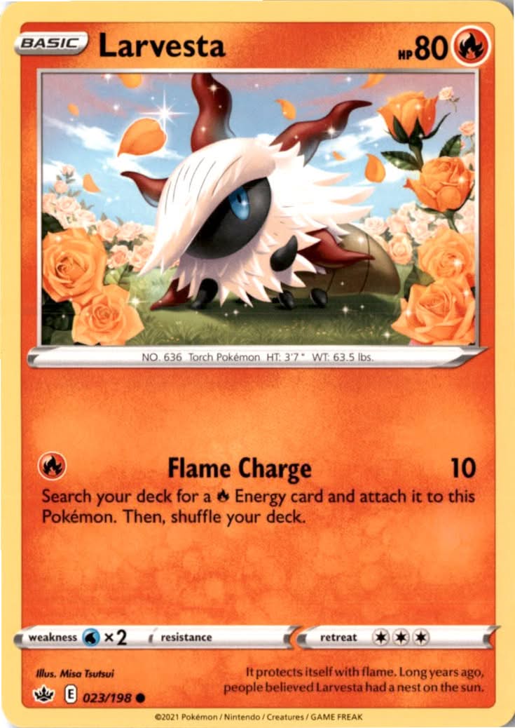 Larvesta #23/198 - Chilling Reign - Pokemon - Common - Near Mint