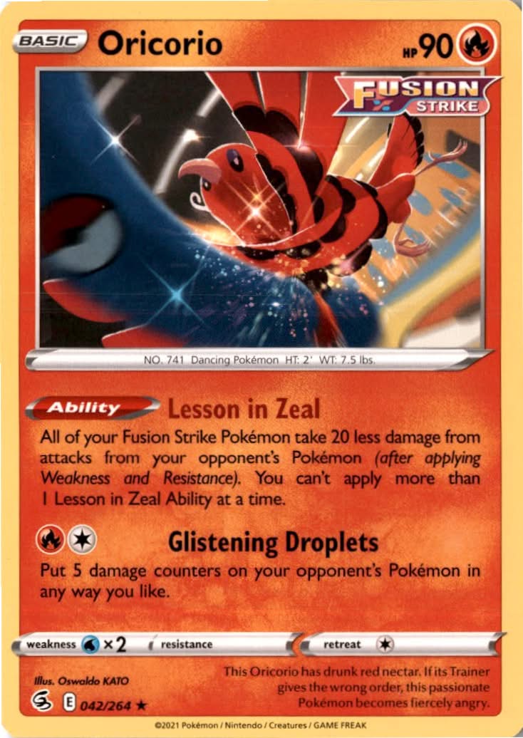 Oricorio #42/264 - Fusion Strike - Pokemon - Rare - Near Mint