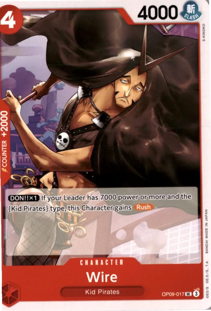 Wire #OP09-017 - Emperors in the New World - One Piece Card Game - Uncommon - Near Mint