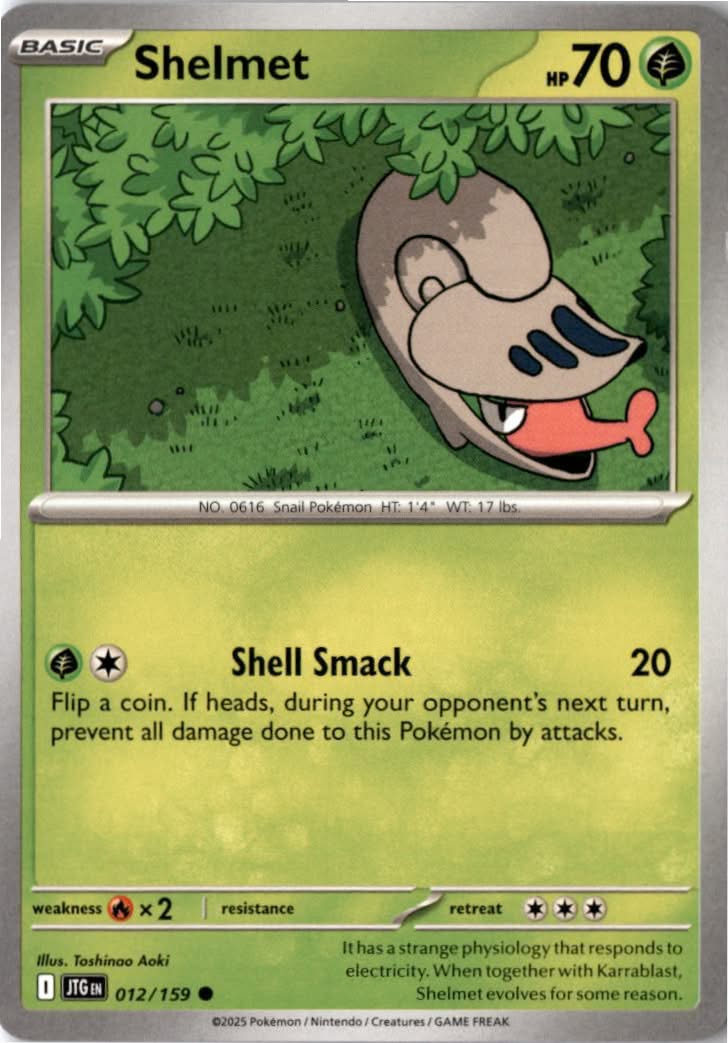 Shelmet #012/159 - Journey Together - Pokemon - Common - Near Mint