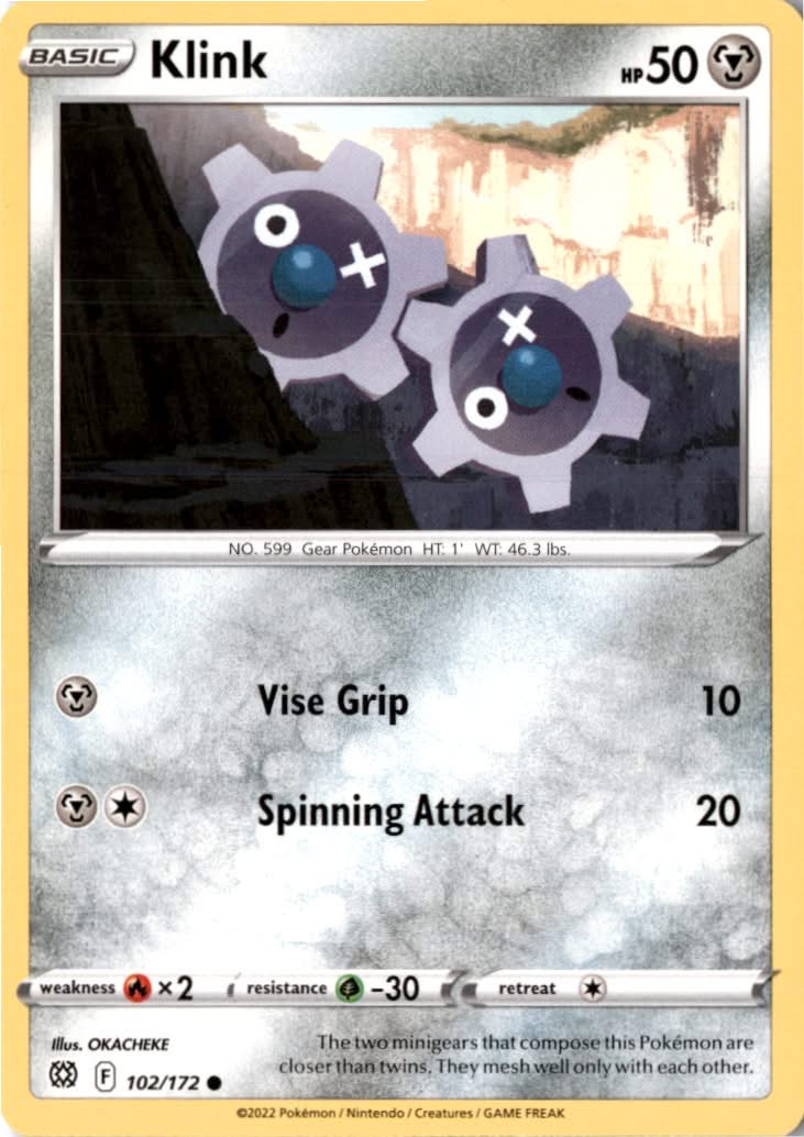 Klink #102/172 - Brilliant Stars - Pokemon - Common - Near Mint