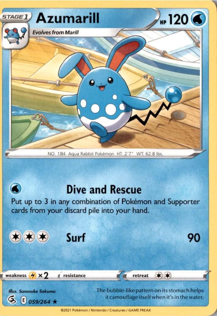 Azumarill #59/264 - Fusion Strike - Pokemon - Rare - Near Mint