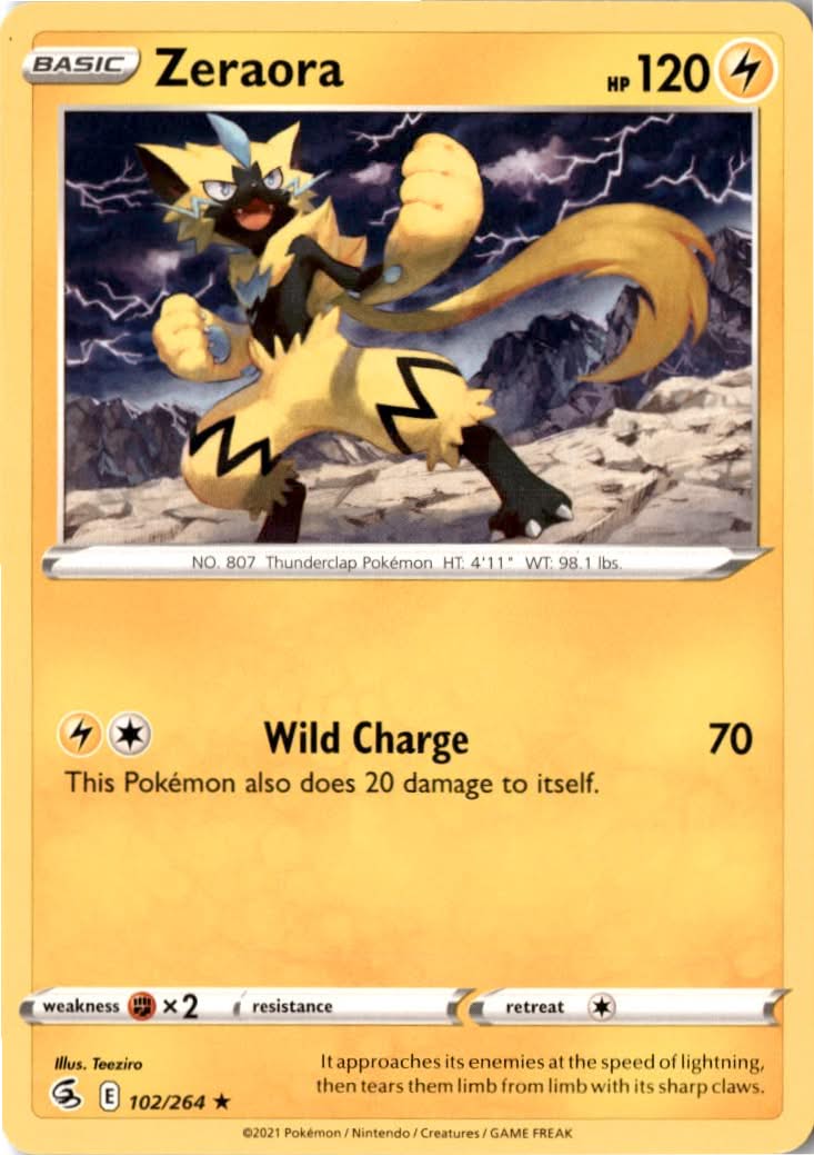 Zeraora #102/264 - Fusion Strike - Pokemon - Rare - Near Mint