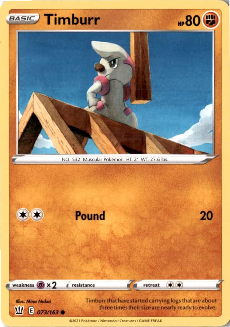 Timburr #73/163 - Battle Styles - Pokemon - Common - Near Mint