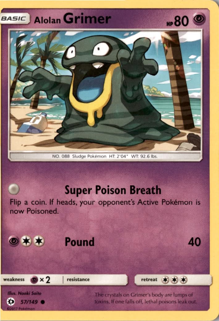 Alolan Grimer #57/149 - Sun & Moon - Pokemon - Common - Near Mint