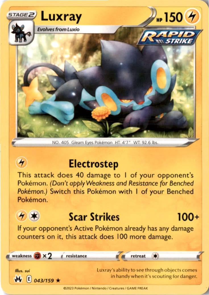 Luxray #043/159 - Crown Zenith - Pokemon - Rare - Near Mint