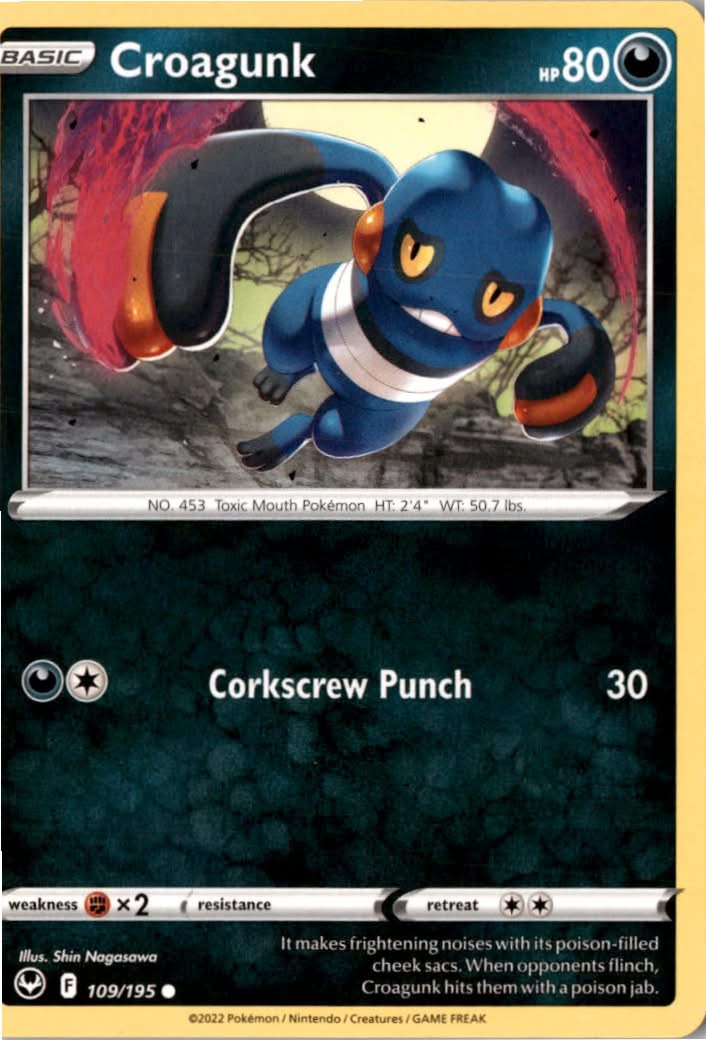 Croagunk #109/195 - Silver Tempest - Pokemon - Common - Near Mint