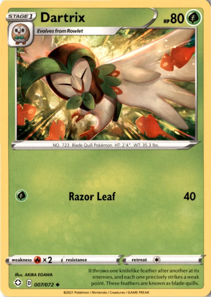 Dartrix #7/72 - Shining Fates - Pokemon - Uncommon - Near Mint