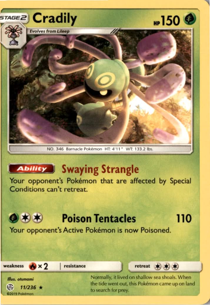 Cradily #11/236 - Cosmic Eclipse - Pokemon - Rare - Near Mint
