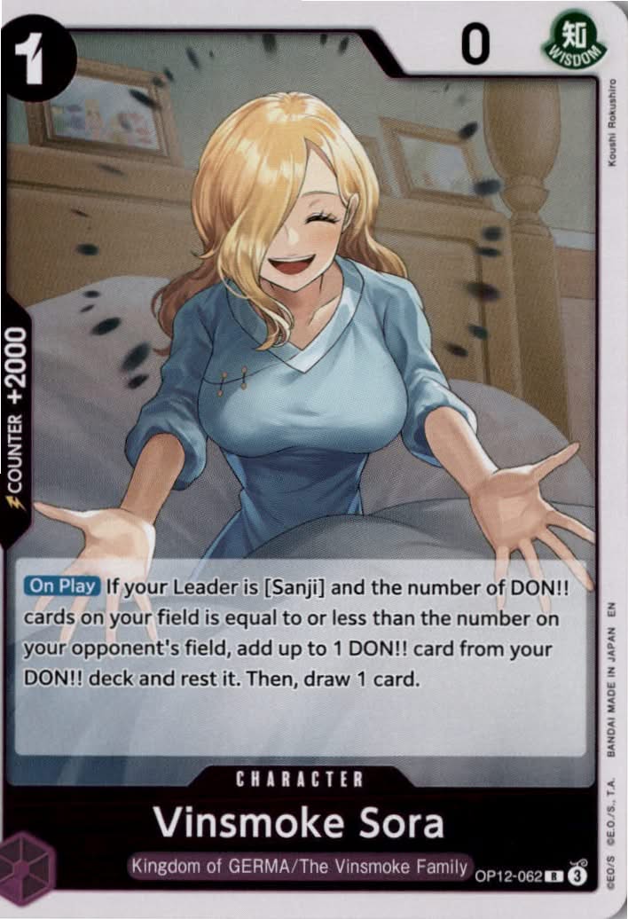 Vinsmoke Sora (Tournament Pack 2026 Vol. 1) #OP12-062 - One Piece Promotion Cards - One Piece Card Game - Rare - Near Mint