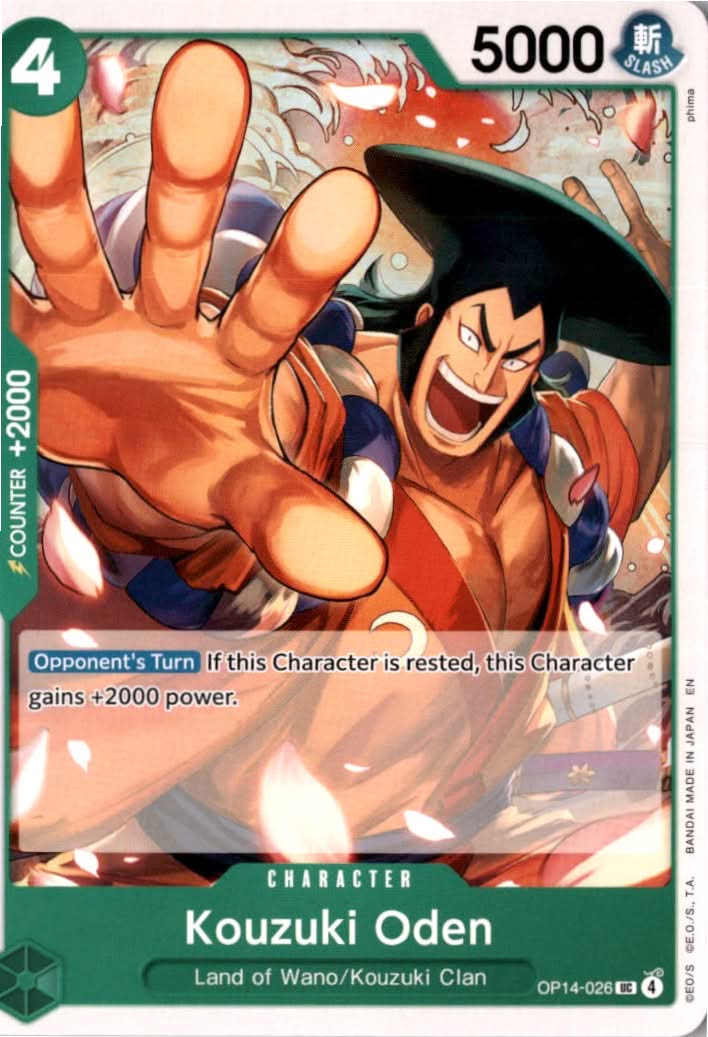 Kouzuki Oden #OP14-026 - The Azure Sea's Seven - One Piece Card Game - Uncommon - Near Mint