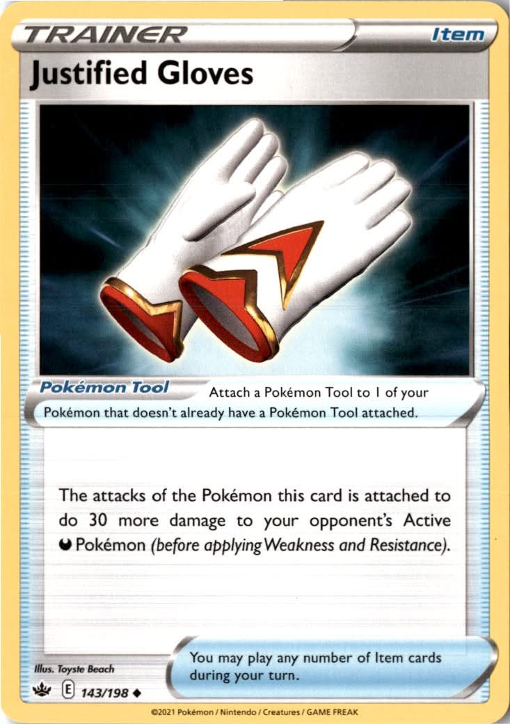 Justified Gloves #143/198 - Chilling Reign - Pokemon - Uncommon - Near Mint