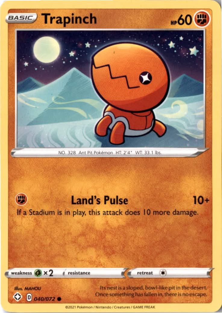 Trapinch #40/72 - Shining Fates - Pokemon - Common - Near Mint
