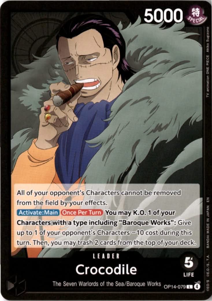 Crocodile #OP14-079 - The Azure Sea's Seven - One Piece Card Game - Leader - Near Mint
