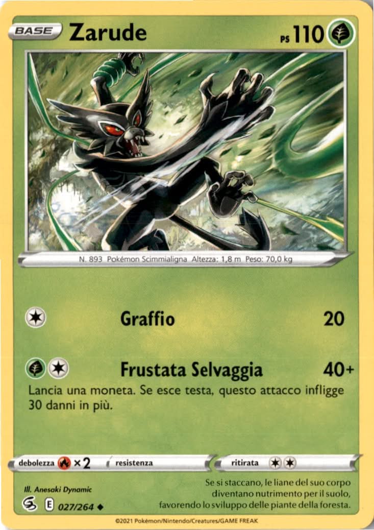 Zarude #27/264 - Fusion Strike - Pokemon - Uncommon - Near Mint