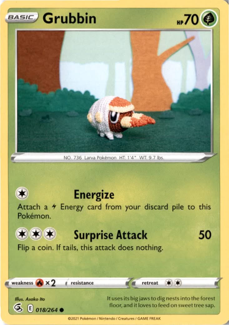 Grubbin #18/264 - Fusion Strike - Pokemon - Common - Near Mint