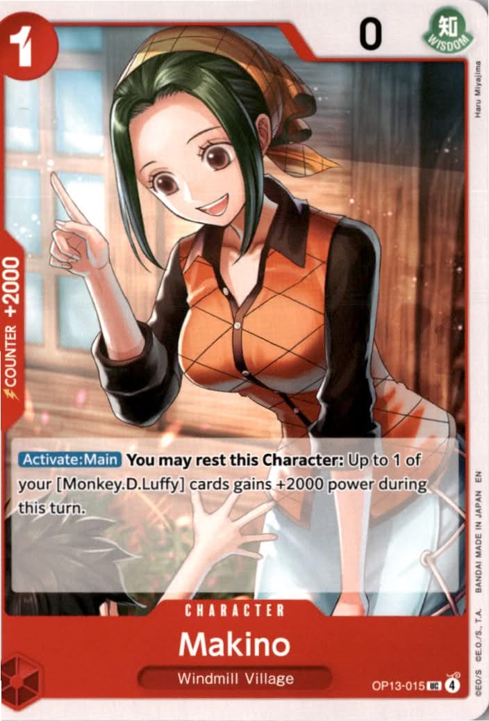 Makino #OP13-015 - Carrying On His Will - One Piece Card Game - Uncommon - Near Mint