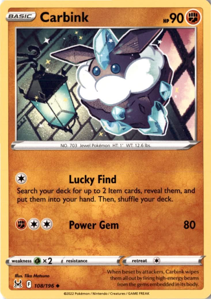 Carbink #108/196 - Lost Origin - Pokemon - Uncommon - Near Mint