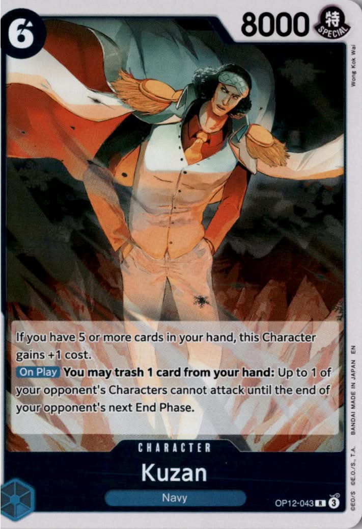 Kuzan #OP12-043 - Legacy of the Master - One Piece Card Game - Rare - Near Mint