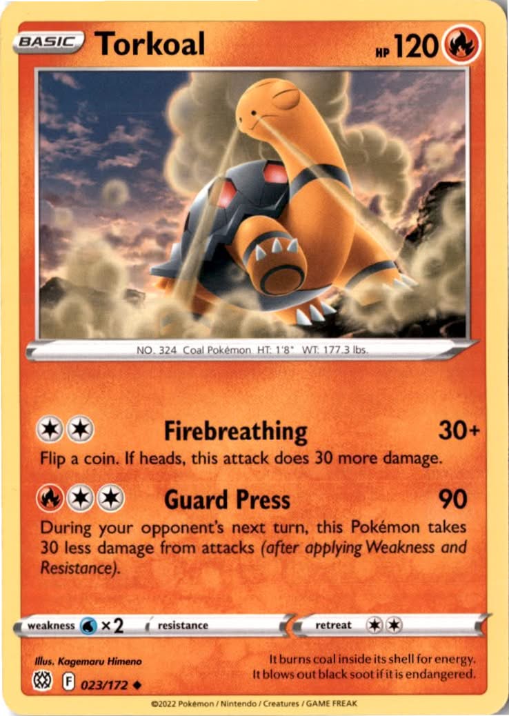 Torkoal #023/172 - Brilliant Stars - Pokemon - Uncommon - Near Mint