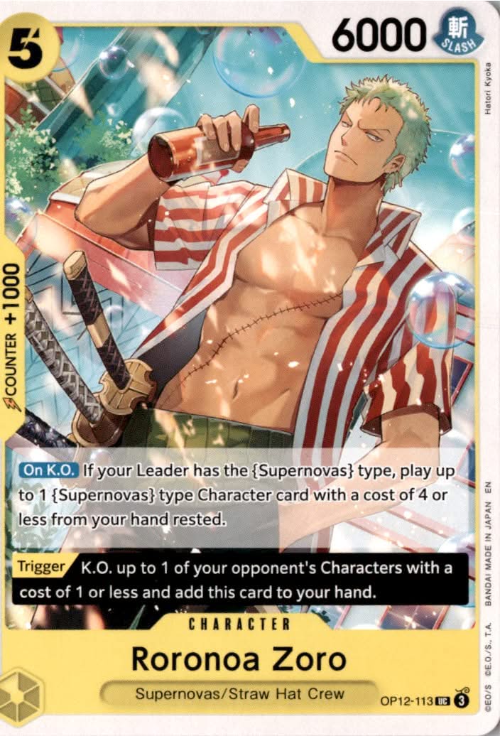 Roronoa Zoro #OP12-113 - Legacy of the Master - One Piece Card Game - Uncommon - Near Mint