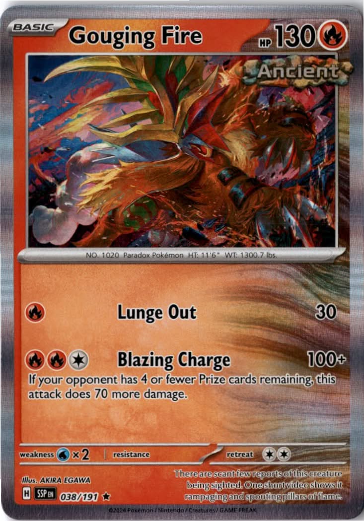 Gouging Fire #038/191 - Surging Sparks - Pokemon - Rare - Near Mint