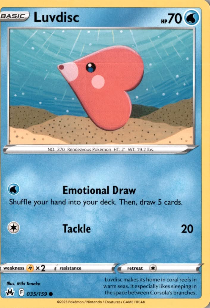 Luvdisc #035/159 - Crown Zenith - Pokemon - Common - Near Mint