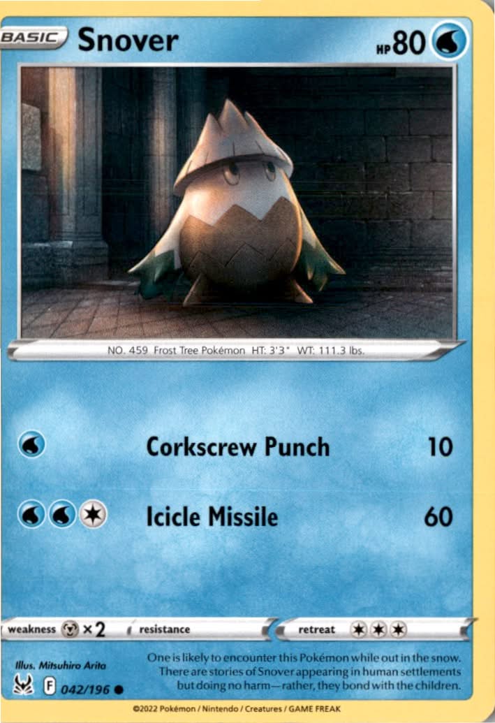 Snover #042/196 - Lost Origin - Pokemon - Common - Near Mint