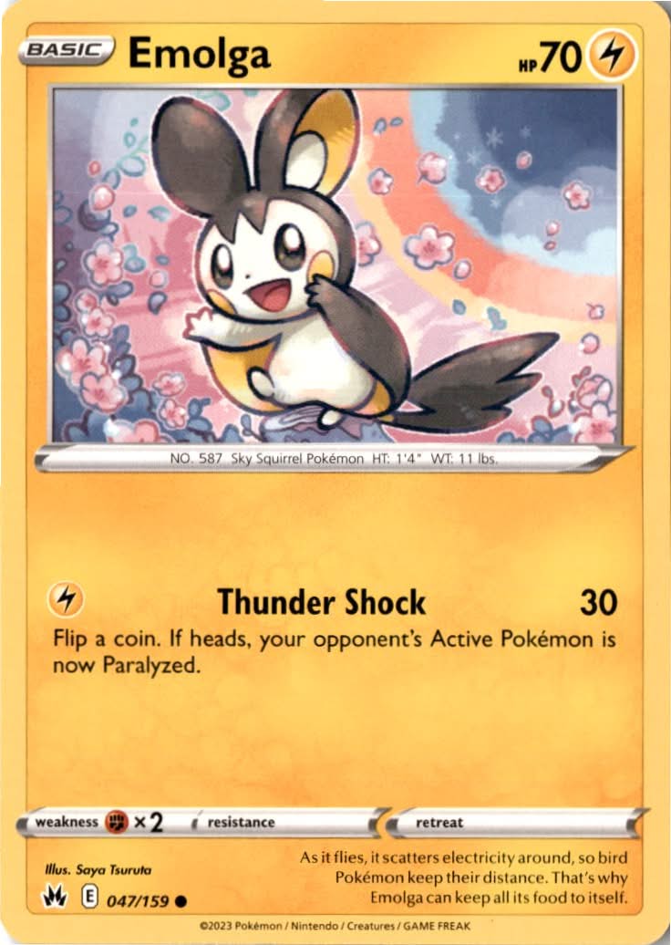 Emolga #047/159 - Crown Zenith - Pokemon - Common - Near Mint