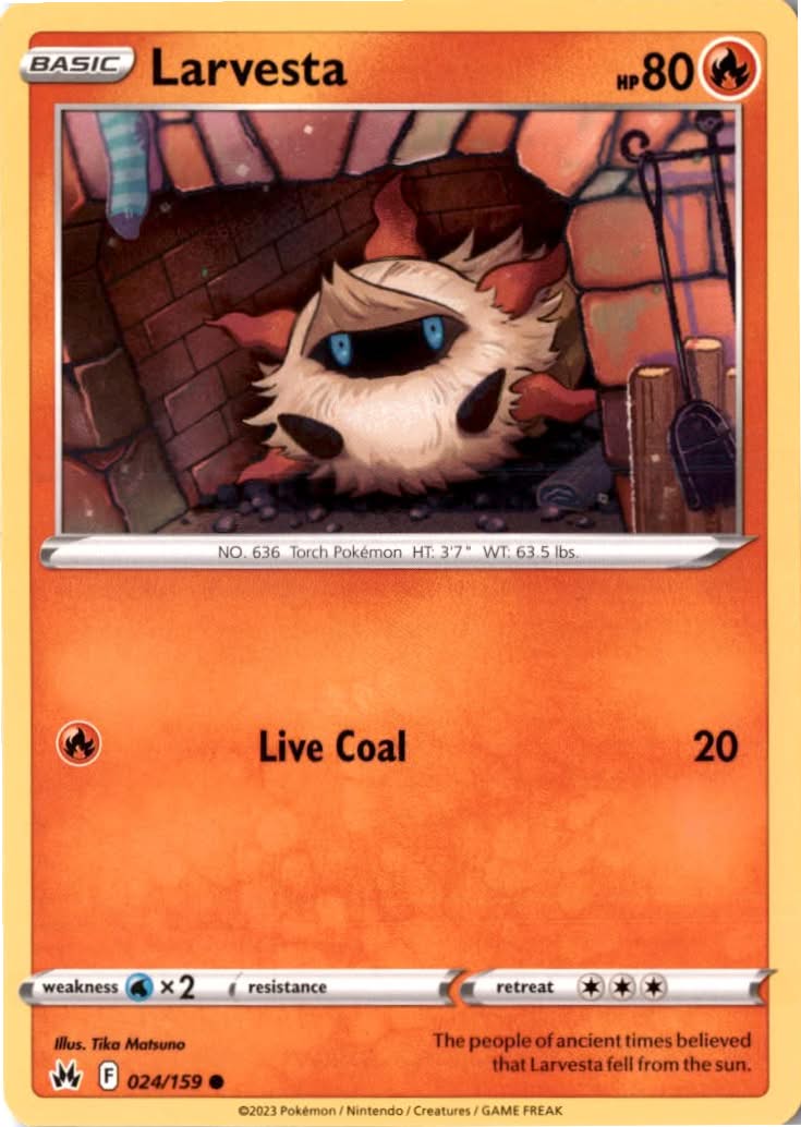 Larvesta #024/159 - Crown Zenith - Pokemon - Common - Near Mint