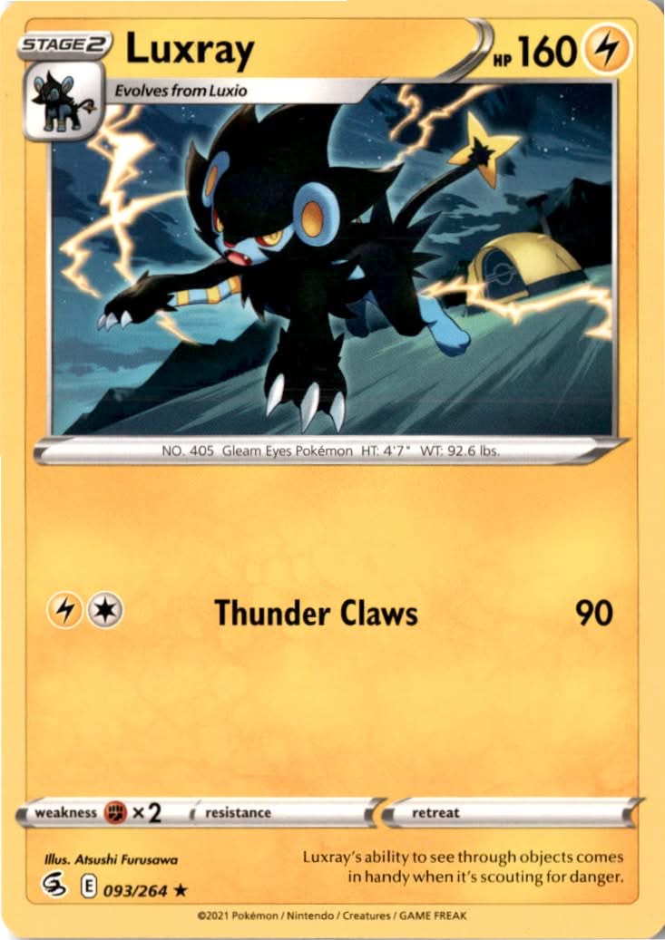 Luxray #93/264 - Fusion Strike - Pokemon - Rare - Near Mint