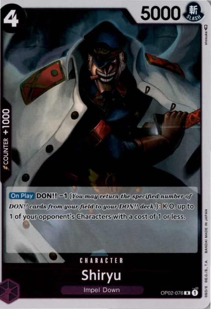 Shiryu #OP02-076 - Paramount War - One Piece Card Game - Rare - Near Mint