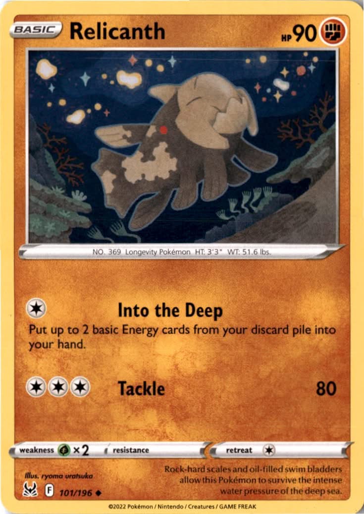 Relicanth #101/196 - Lost Origin - Pokemon - Uncommon - Near Mint