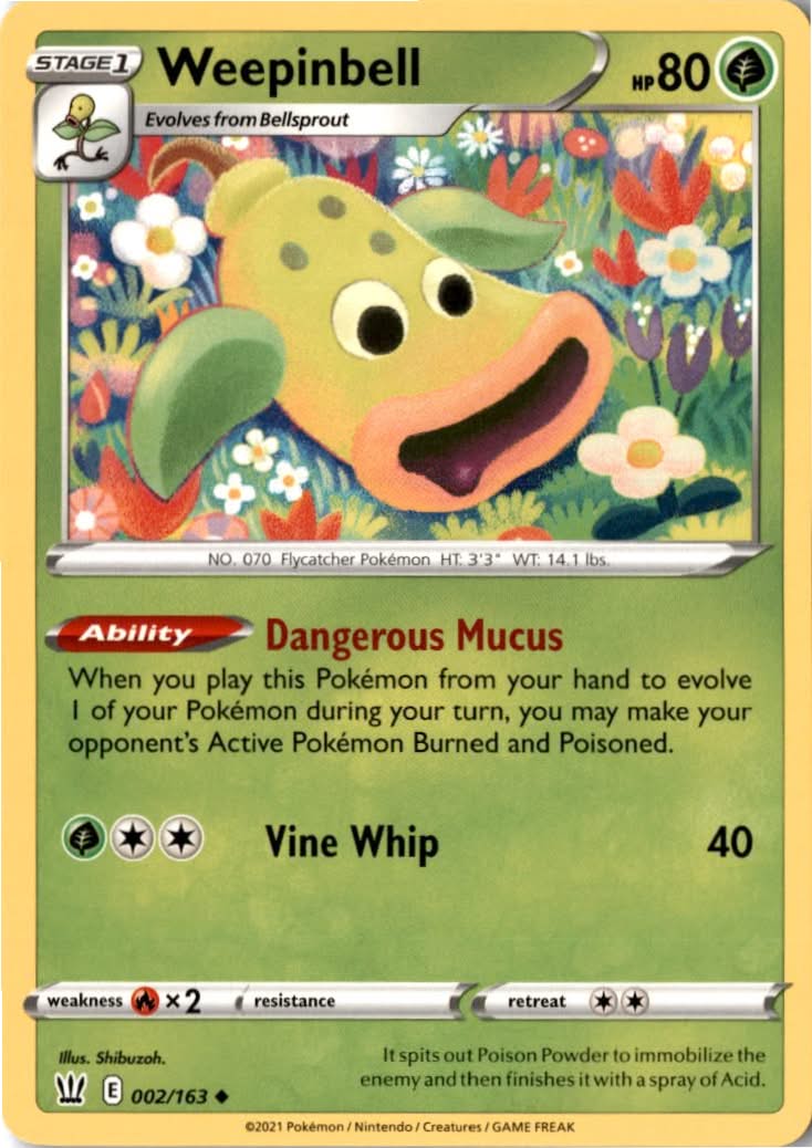 Weepinbell #2/163 - Battle Styles - Pokemon - Uncommon - Near Mint