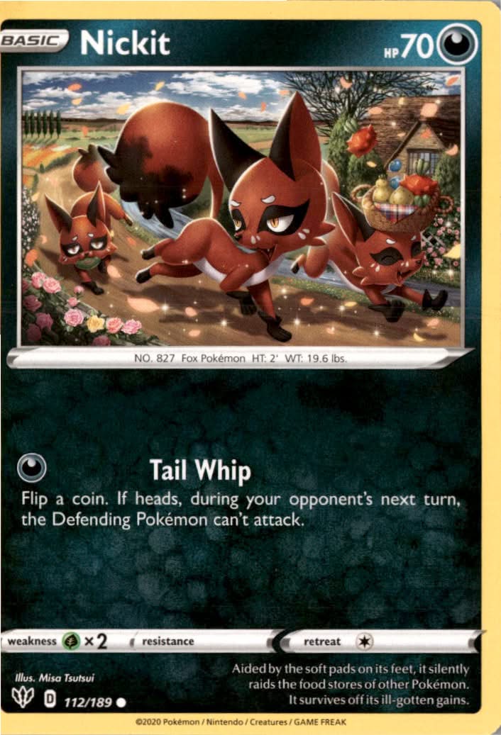 Nickit #112/189 - Darkness Ablaze - Pokemon - Common - Near Mint