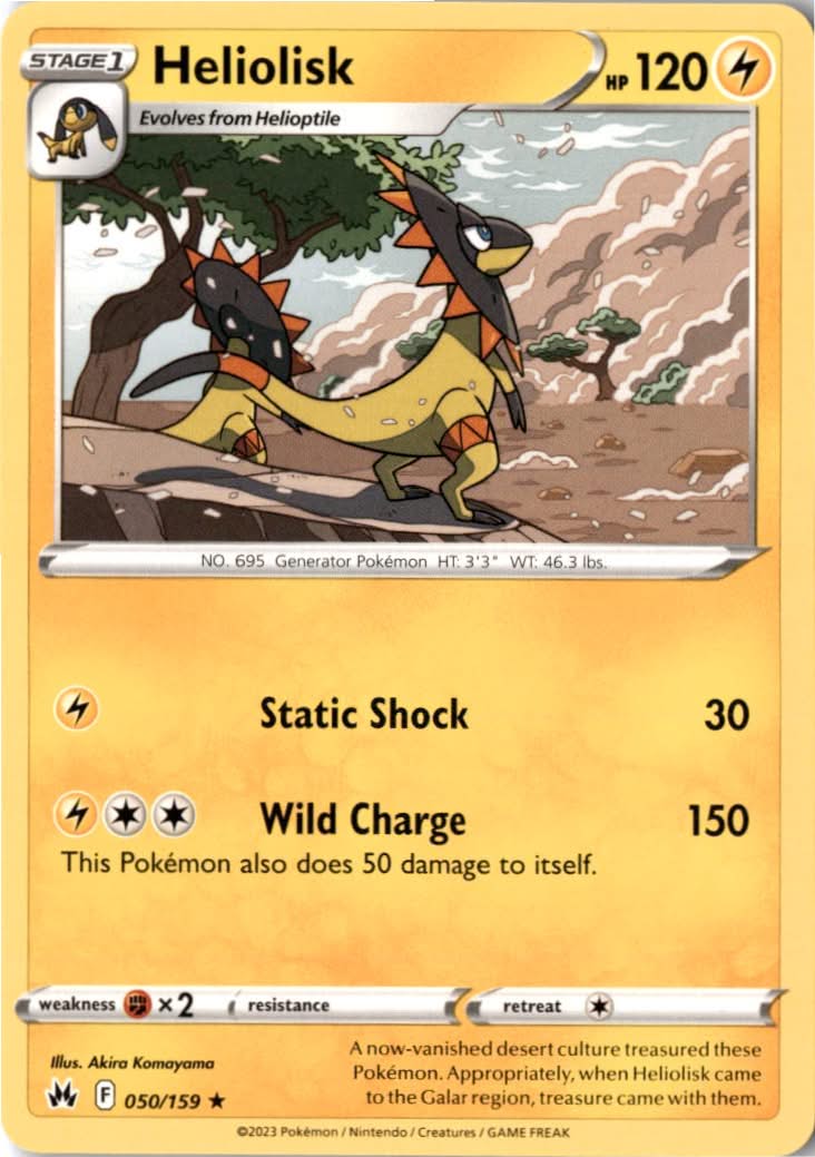 Heliolisk #050/159 - Crown Zenith - Pokemon - Rare - Near Mint