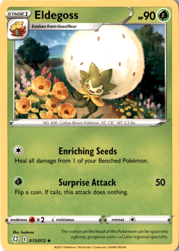 Eldegoss #15/72 - Shining Fates - Pokemon - Uncommon - Near Mint