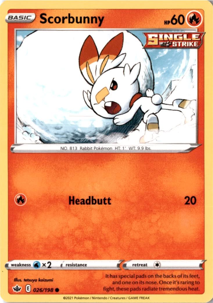 Scorbunny #26/198 - Chilling Reign - Pokemon - Common - Near Mint