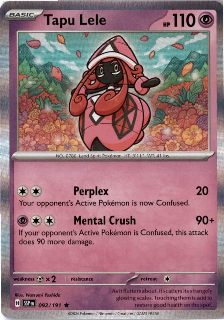 Tapu Lele #092/191 - Surging Sparks - Pokemon - Rare - Near Mint