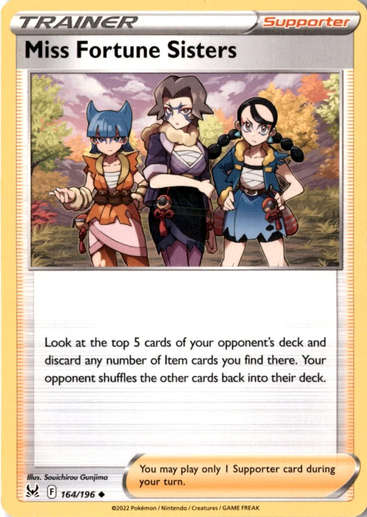 Miss Fortune Sisters #164/196 - Lost Origin - Pokemon - Uncommon - Near Mint