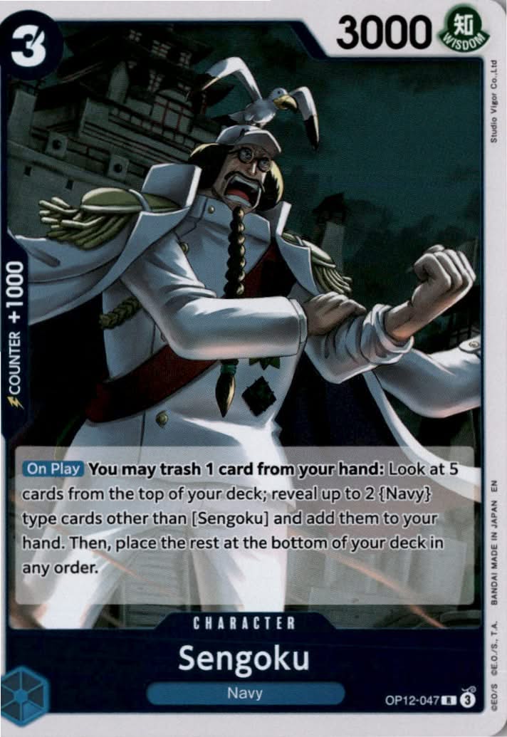 Sengoku (ST-33 Reprint) #OP12-047 - Starter Deck 33: BLUE Kuzan - One Piece Card Game - Rare - Near Mint