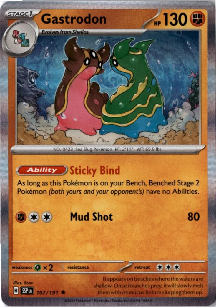 Gastrodon #107/191 - Surging Sparks - Pokemon - Rare - Near Mint
