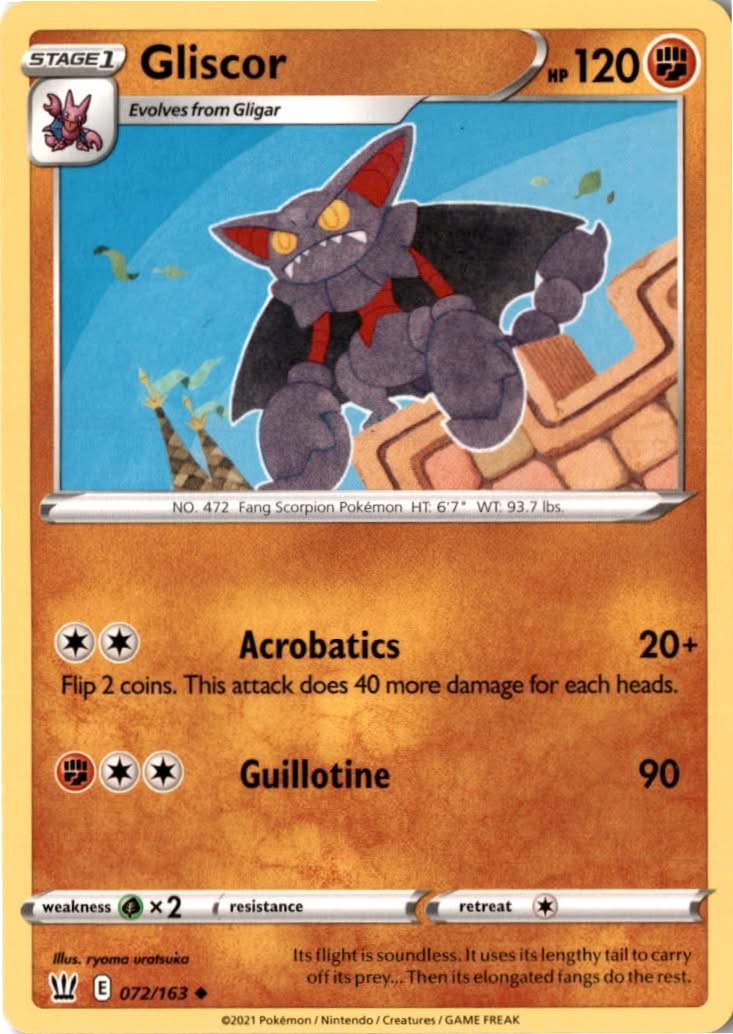 Gliscor #72/163 - Battle Styles - Pokemon - Uncommon - Near Mint