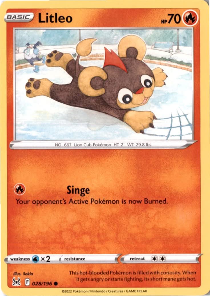 Litleo #028/196 - Lost Origin - Pokemon - Common - Near Mint