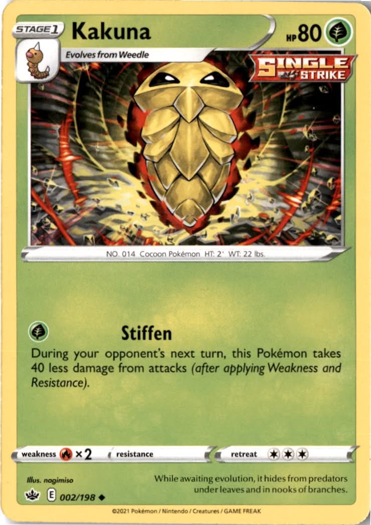 Kakuna #2/198 - Chilling Reign - Pokemon - Uncommon - Near Mint