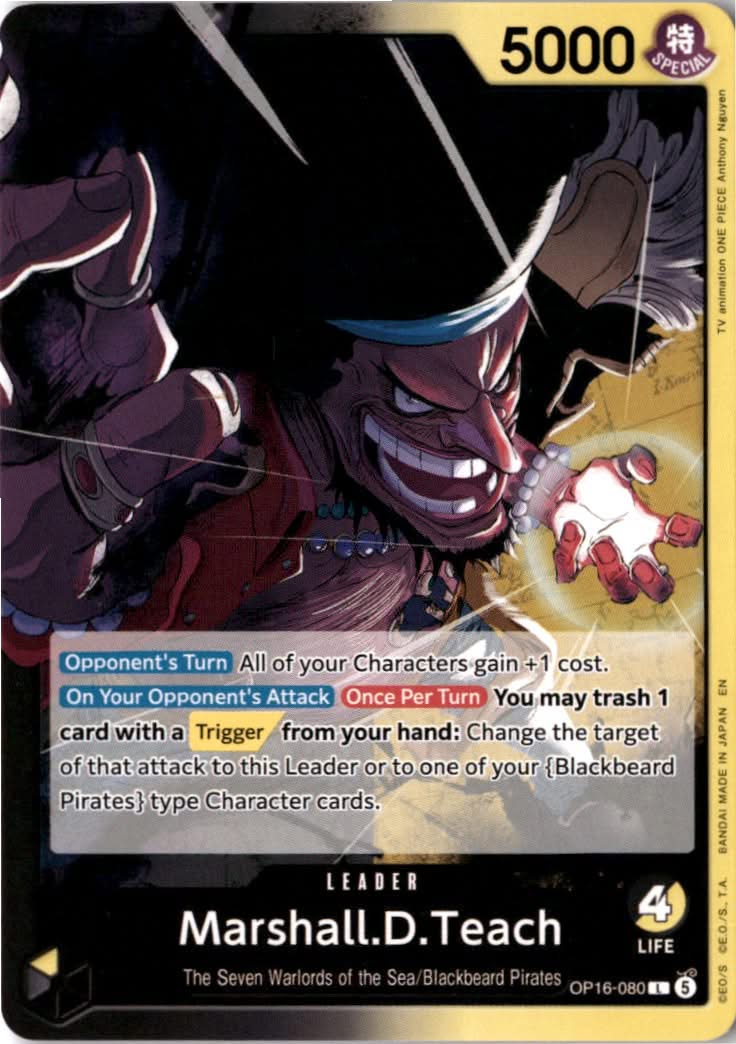 Marshall.D.Teach #OP16-080 - The Time of Battle - One Piece Card Game - Leader - Near Mint